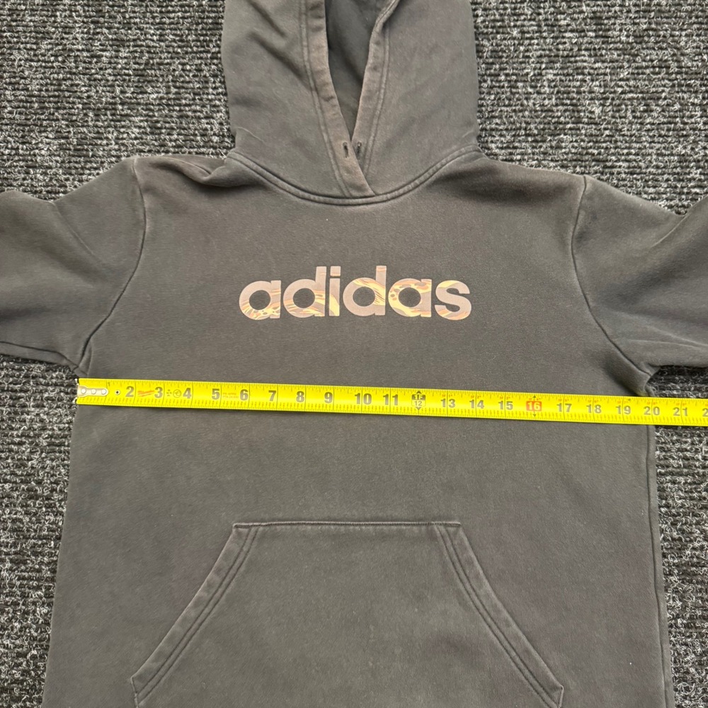 Adidas Pullover Hoodie Faded Black Camo Logo Graphic Sweatshirt Mens Medium - Picture 2 of 13